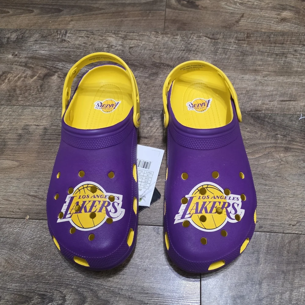 Crocs LA Lakers Sandals Men Size 11 - Picture 6 of 13